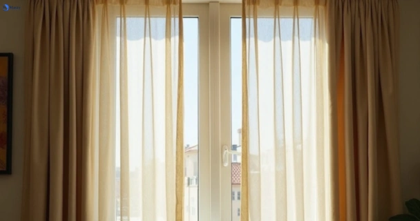 Dull dusty drapes in concord-west-nsw before professional cleaning